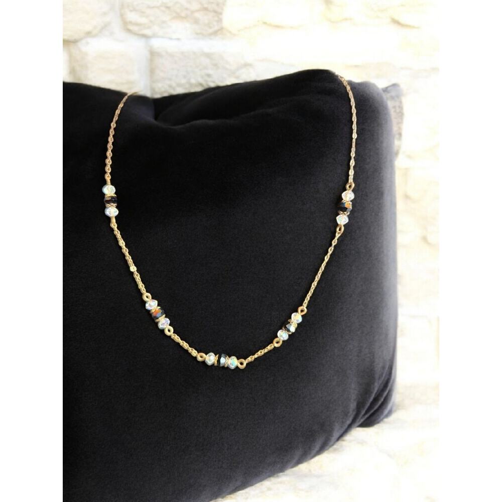 14K Gold 14" Beaded Choker Necklace